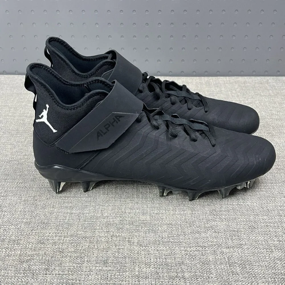 Nike Jordan Alpha Menace Pro 2 Mid Football Cleats Black CV1676-003 Men's Sz 13